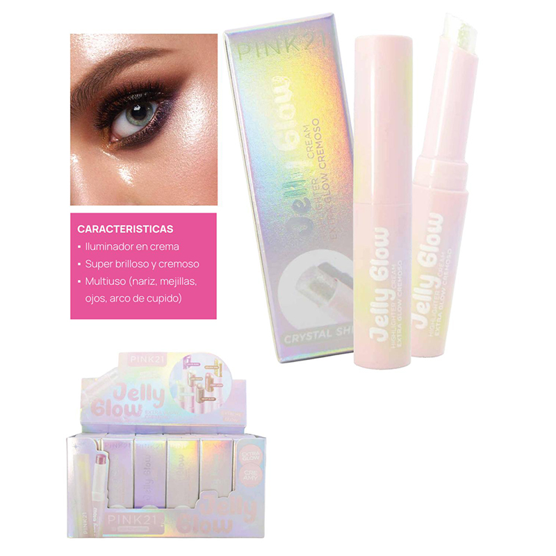 CAJA X36 Iluminador Stick En Crema Jelly Glow Super Luminoso Pink 21