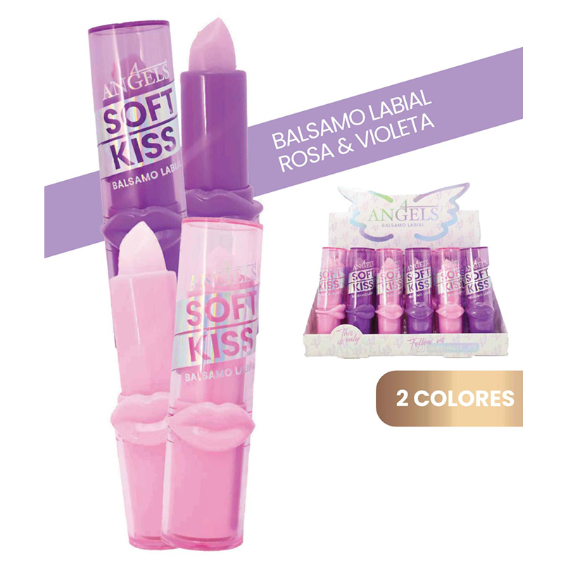 Pack X12 Balsamo Hidratante Soft Kiss 4 Angels (PROMO)(SURTIDO)