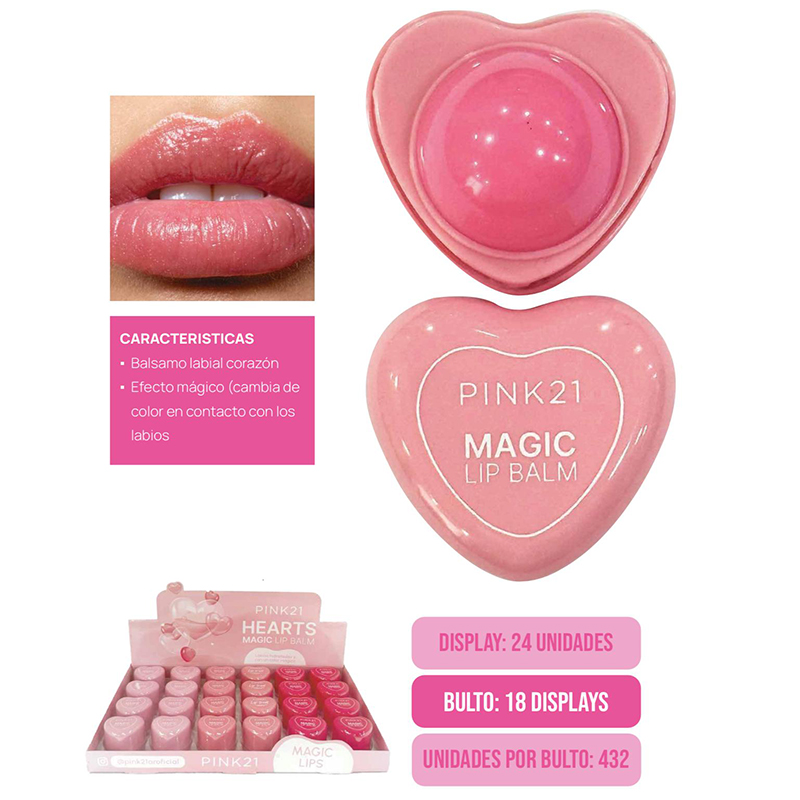 Balsamo Hearts Hidratacion + Magic Color Pink 21