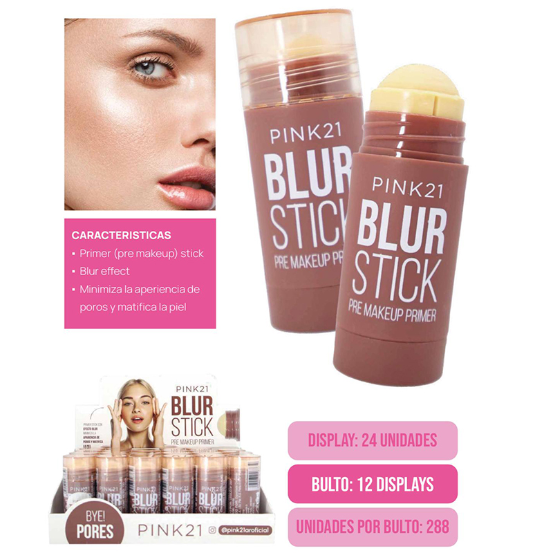 Primer Blur Stick Pre Make Up BYE Pores Pink 21