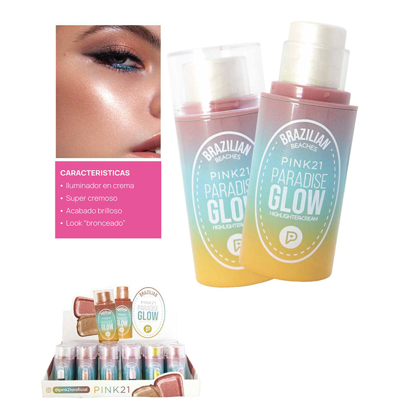 Iluminador En Crema Paradise Glow Brazilian Pink 21