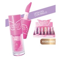 Lipgloss Con Glitter Aplicador Plumon Glossy 4 Angels