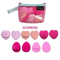 Kit 10 Esponjitas Para Dedos Aplicadores + Estuche Carterita T&G Tango