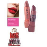 CAJA X48 Labial Barra Matte Velvet Larga Duracion Pink 21