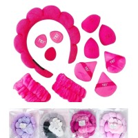 Set Completo Skin Care Vincha Queen + Esponjas + Aplicadores TEI