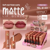 Pack X6 Labial Liquido Lip Glaze Matte Finish Cute BEAR TEI (PROMO)(SURTIDO)