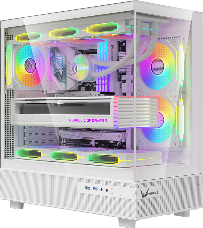 Gabinete Gamer Formula V Crystal Z8 Floe White (atx + 6 Fans Frgb)
