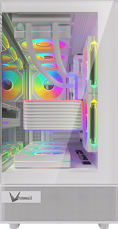Gabinete Gamer Formula V Crystal Z8 Floe White (atx + 6 Fans Frgb)