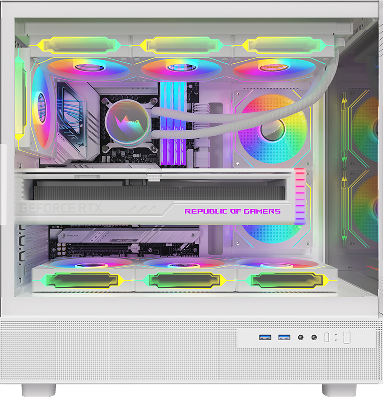 Gabinete Gamer Formula V Crystal Z8 Floe White (atx + 6 Fans Frgb)