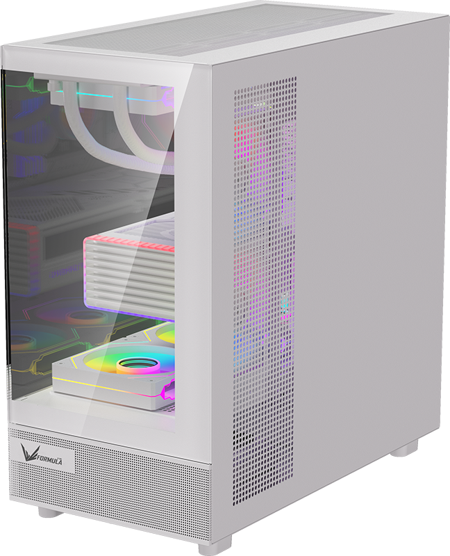 Gabinete Gamer Formula V Crystal Z8 Floe White (atx + 6 Fans Frgb)