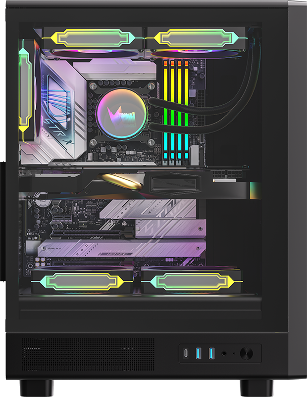 Gabinete Gamer Formula V Line Mana Dynamic Black (atx/matx + 4 Fans Frgb)