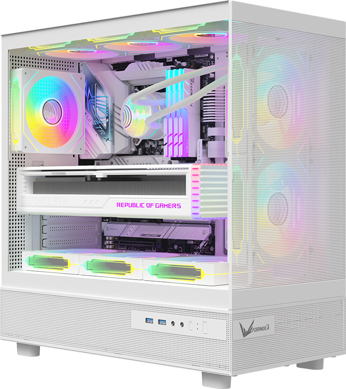 Gabinete Gamer Formula V Crystal Z8 Floe White (atx + 6 Fans Frgb)