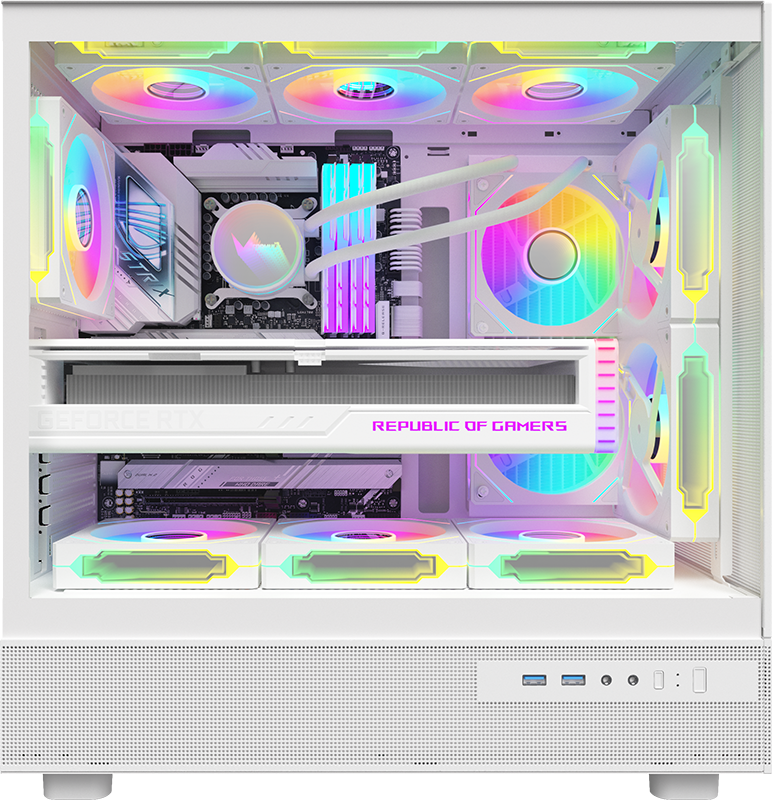 Gabinete Gamer Formula V Crystal Z8 Floe White (atx + 6 Fans Frgb)