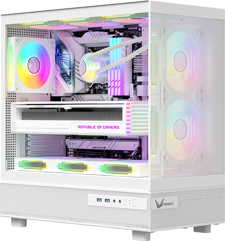 Gabinete Gamer Formula V Crystal Z8 Floe White (atx + 6 Fans Frgb)
