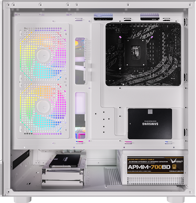 Gabinete Gamer Formula V Crystal Z8 Floe White (atx + 6 Fans Frgb)