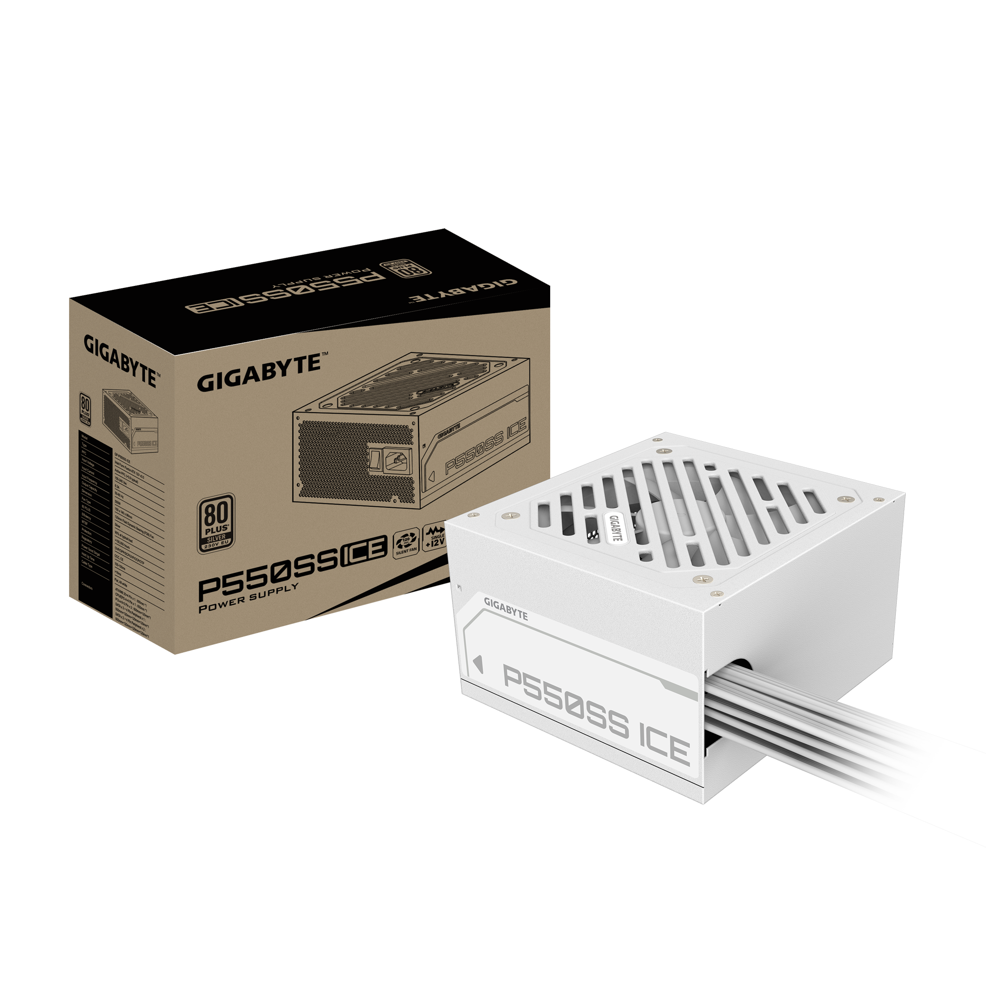 Fuente Gigabyte P550s 550w 80 Plus Silver Blanca