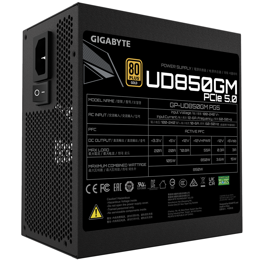 Fuente Gigabyte Gp-ud850gm Pg5 850w 80 Gold