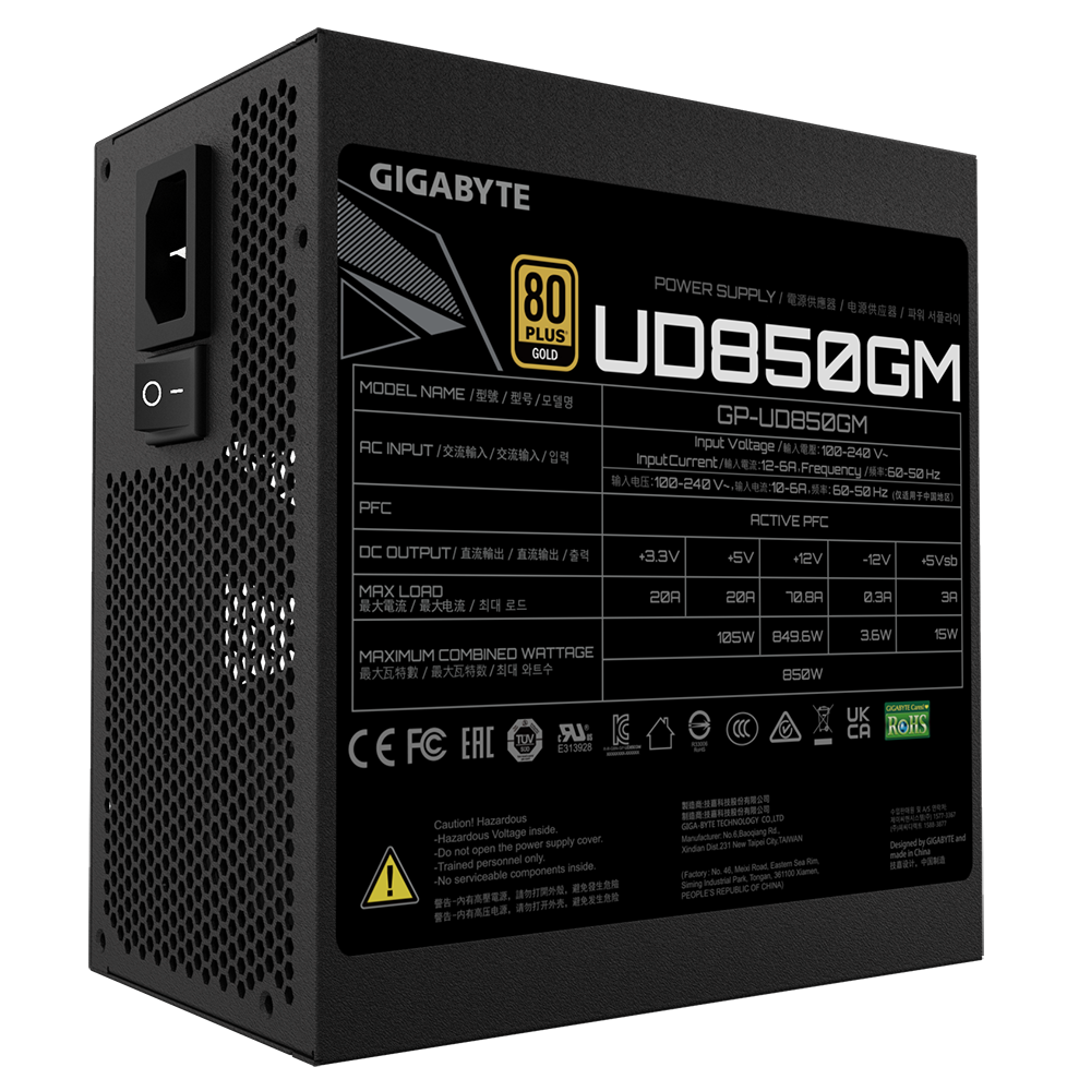 Fuente Gigabyte 850w Ud850gm 80 Gold Modular