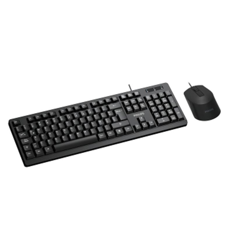 Teclado+mouse Philips Serie 2000 1200 Dpi 104 Keys Black