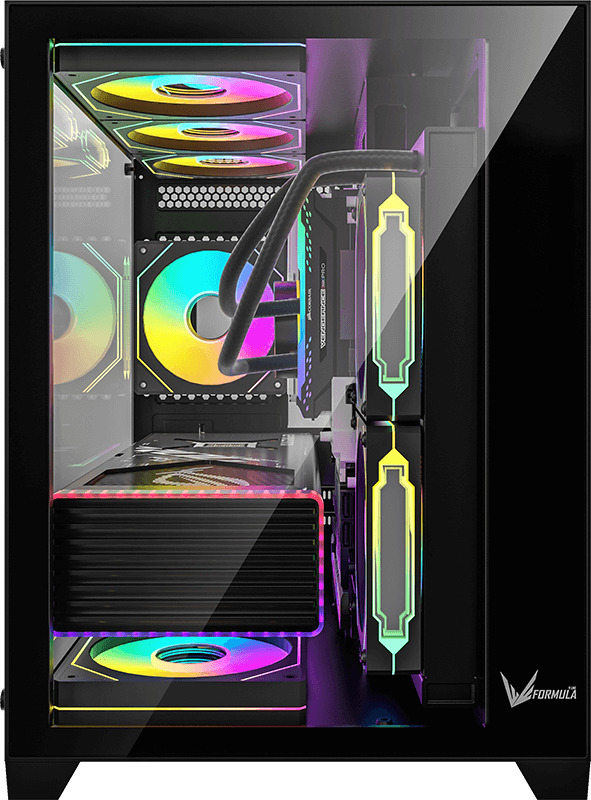 Gabinete Gamer Formula V Crystal Z5 Black (matx + 1 Fan Frgb)