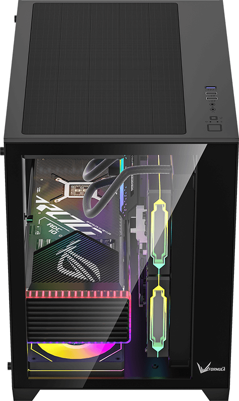 Gabinete Gamer Formula V Crystal Z5 Black (matx + 1 Fan Frgb)