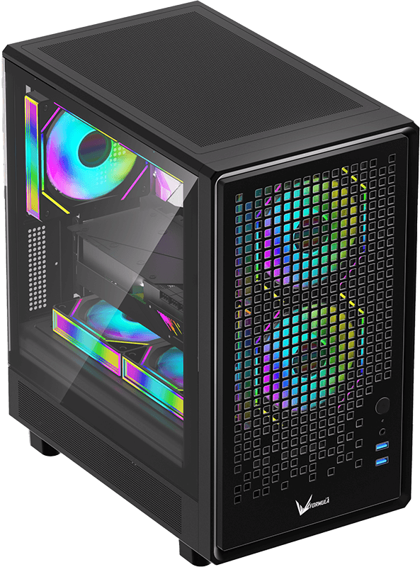 Gabinete Gamer Formula V Air Mesh G2 Black (matx + 3 Fans Frgb)