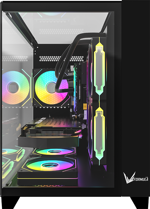 Gabinete Gamer Formula V Crystal Z9m Floe Black (matx + 5 Fans Argb)