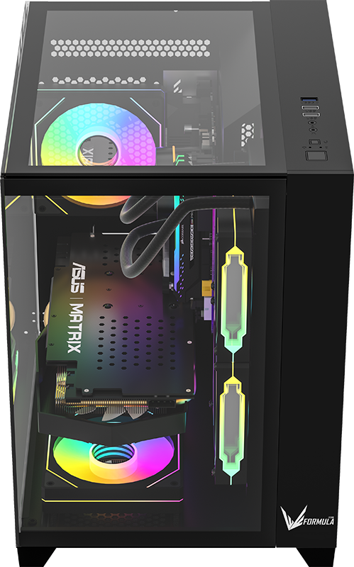 Gabinete Gamer Formula V Crystal Z9m Floe Black (matx + 5 Fans Argb)