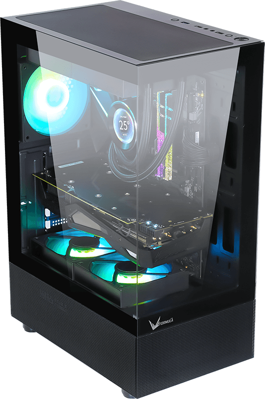 Gabinete Gamer Formula V Crystal Z1+ Black (atx + 3 Fans Frgb)