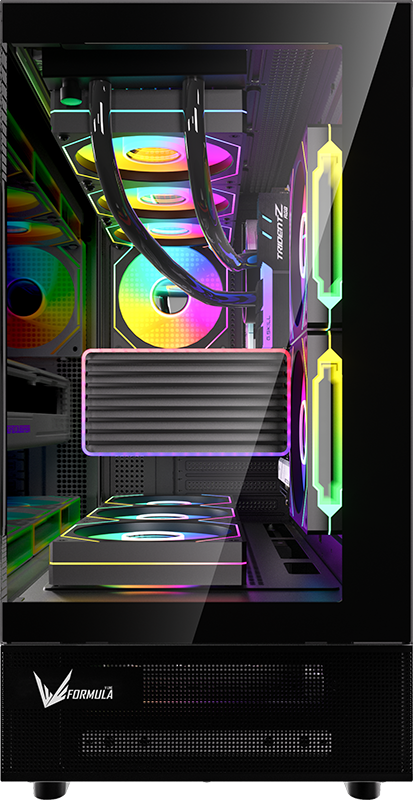 Gabinete Gamer Formula V Crystal Z8 Cosmic Black (atx + 6 Fans Frgb)