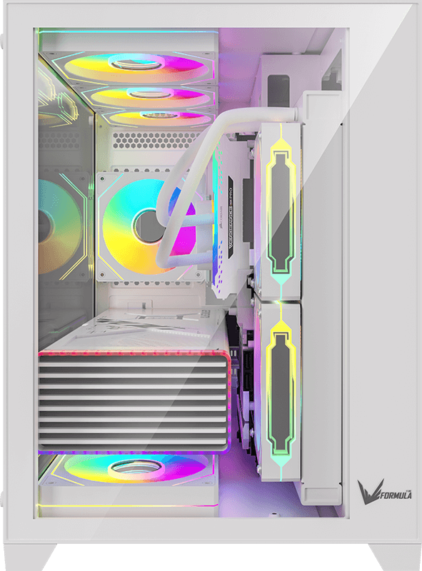 Gabinete Gamer Formula V Crystal Z5 White (matx + 1 Fan Frgb)