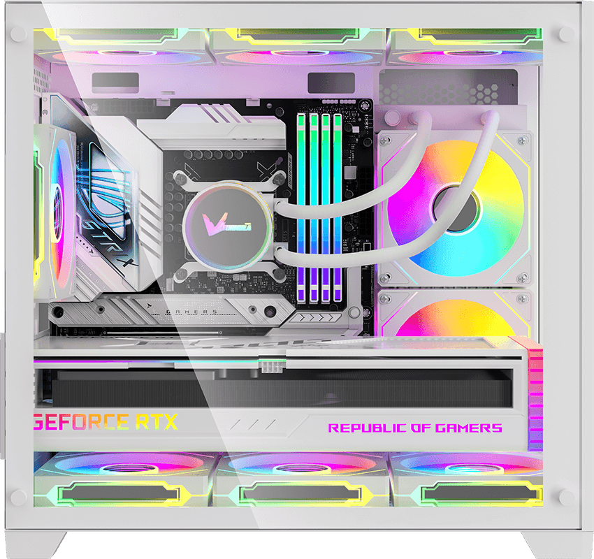 Gabinete Gamer Formula V Crystal Z5 White (matx + 1 Fan Frgb)