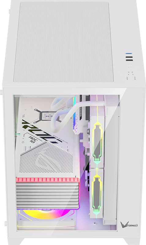 Gabinete Gamer Formula V Crystal Z5 White (matx + 1 Fan Frgb)