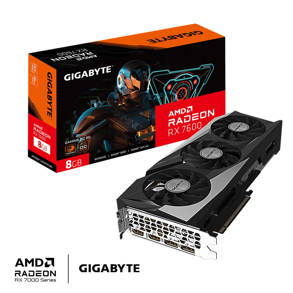 Placa De Video Gigabyte Gaming Rx 7600 Oc 8gb