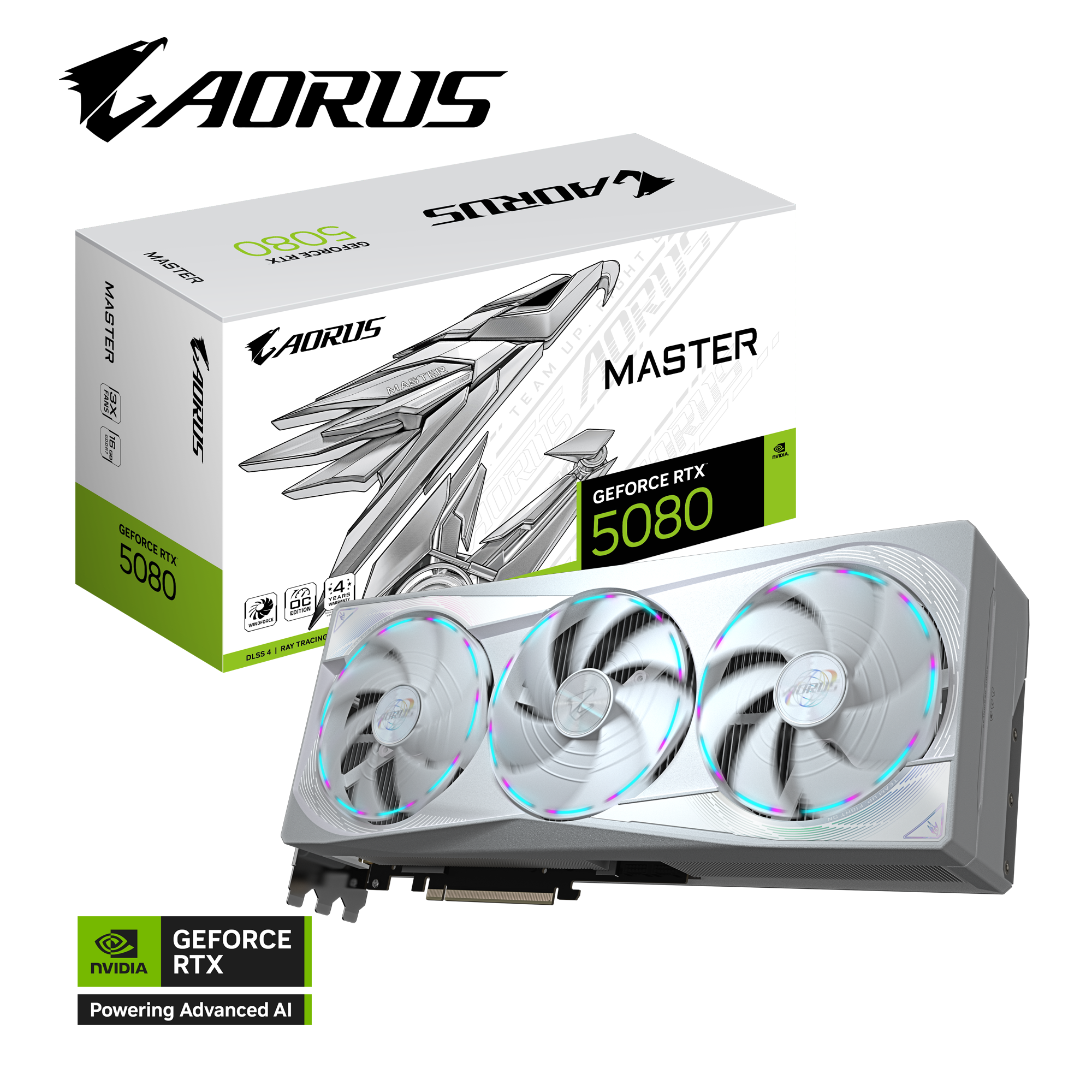 Placa De Video Gigabyte Rtx 5080 Aorus Master Ice 16gb Gddr7 (white)