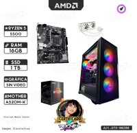 PC LINCE 3 RYZEN 5 5500-16GB-1TB-850W-A520-WATER240-GABINETE 4 FANS