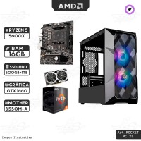 PC ROCKET RYZEN 5 5600X - 240GB + 1TB - 16GB RAM - B550- RTX 3050