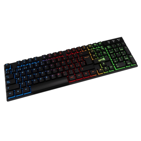 Teclado Raptor Fireclaw M1 Membrana Rainbow 7 colores