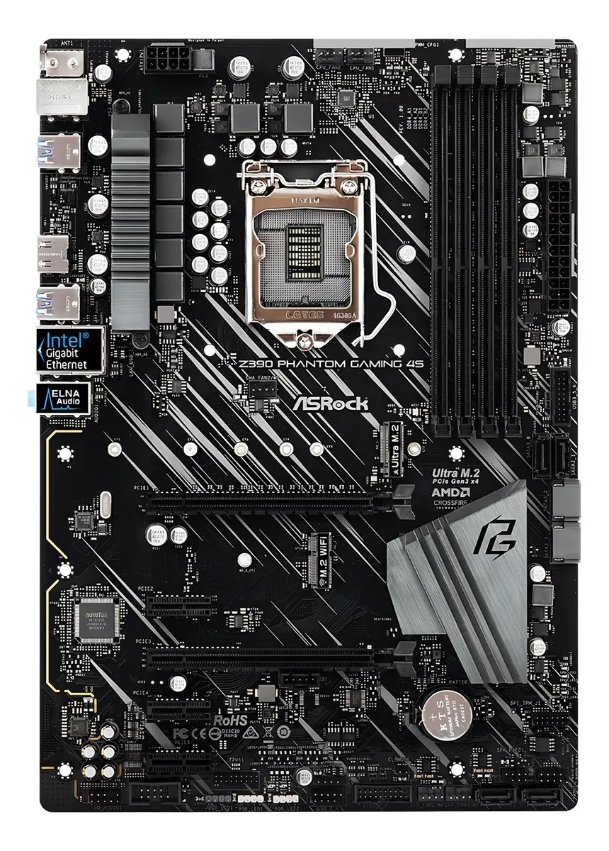 Asrock Z390 Phantom Gaming 4s ac con M2 Wifi y Bluetooth para Intel 8va y 9na gen zocalo 1151