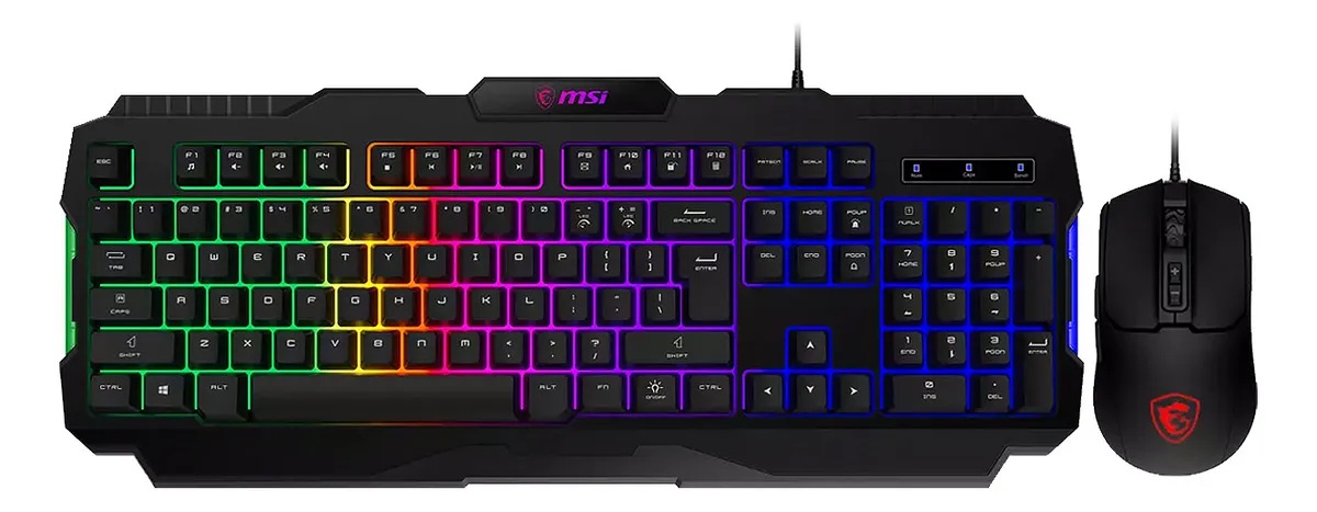 Teclado y Mouse MSI Forge GK100 RGB Mouse 6400 DPI 7 botones