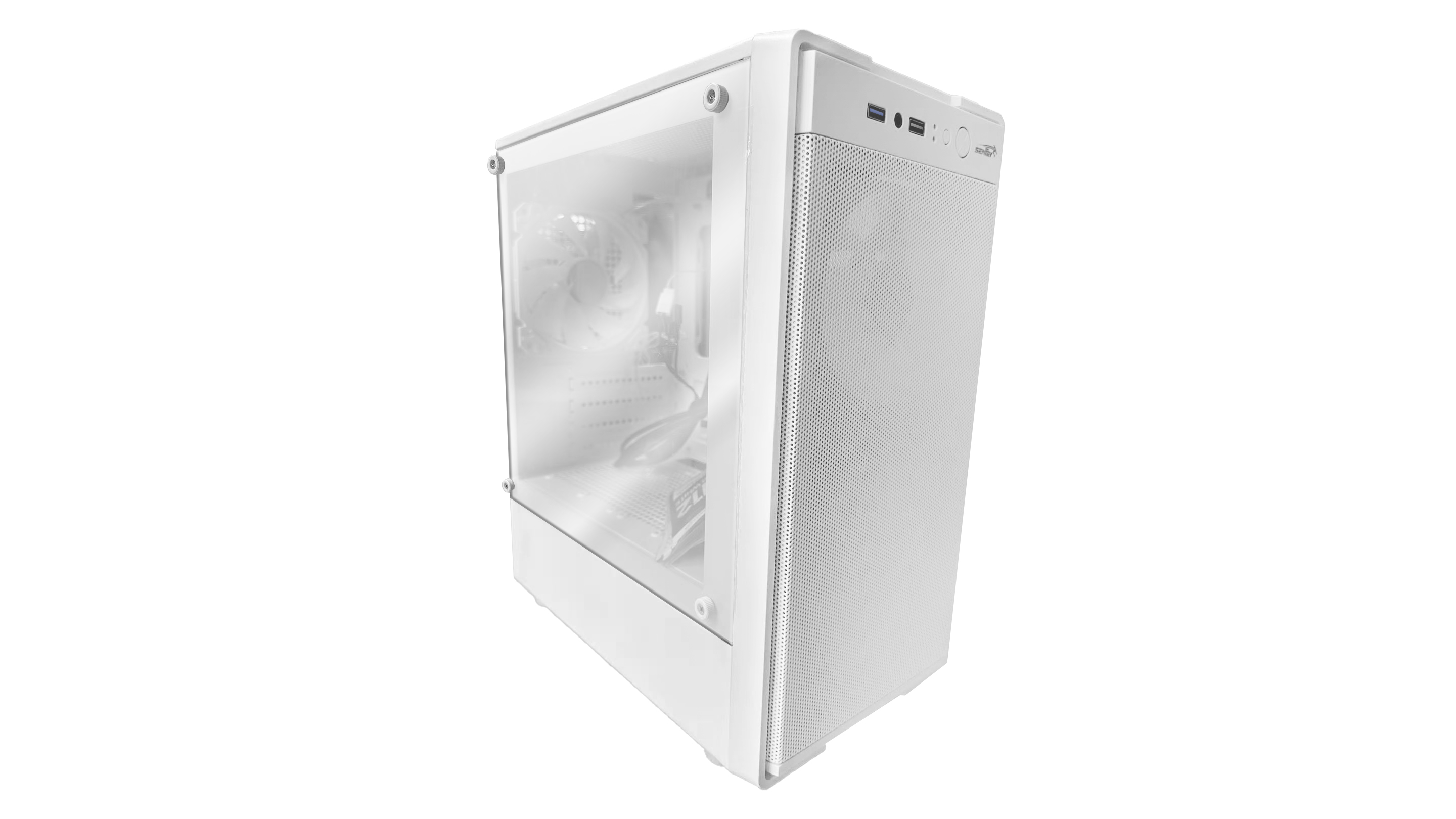 Gabinete Sentey M12 3 Fan ARGB Vidrio lateral Frente Mesh Blanco