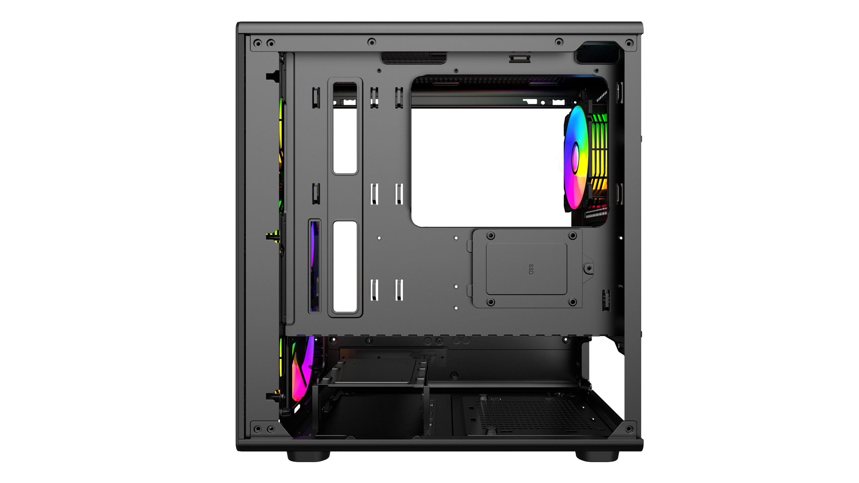 Gabinete MESH Sentey Mantis Vidrio templado lateral + 4 COOLERS ARGB — foto 3