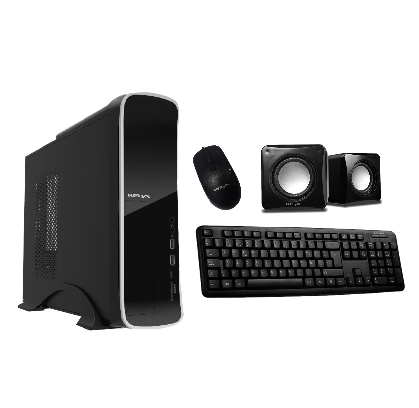 Gabinete Kit Slim Kelyx fuente 500w teclado mouse parlantes lector memorias
