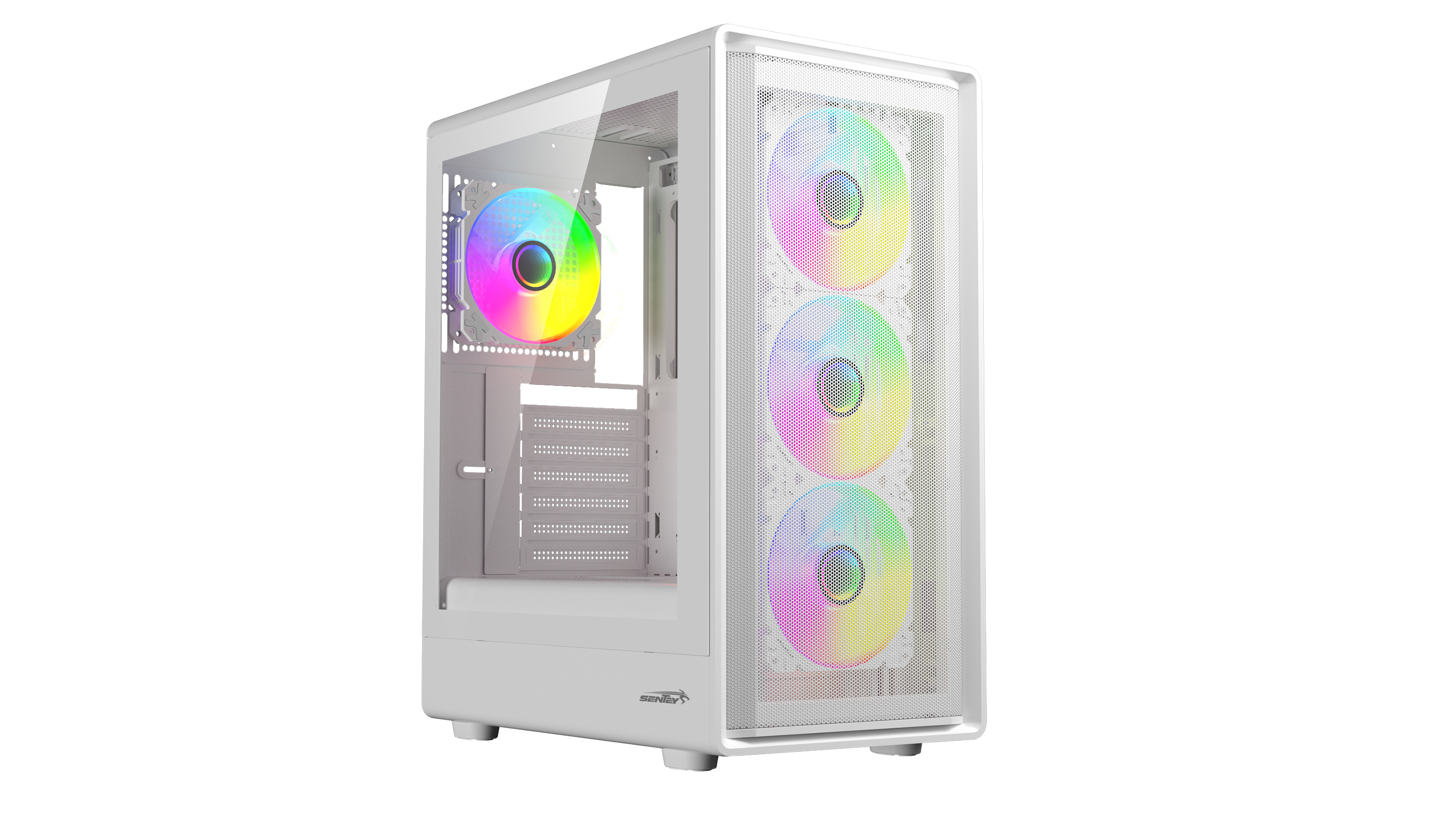 Gabinete Sentey M40 4 Fan ARGB Vidrio lateral y frontal Blanco