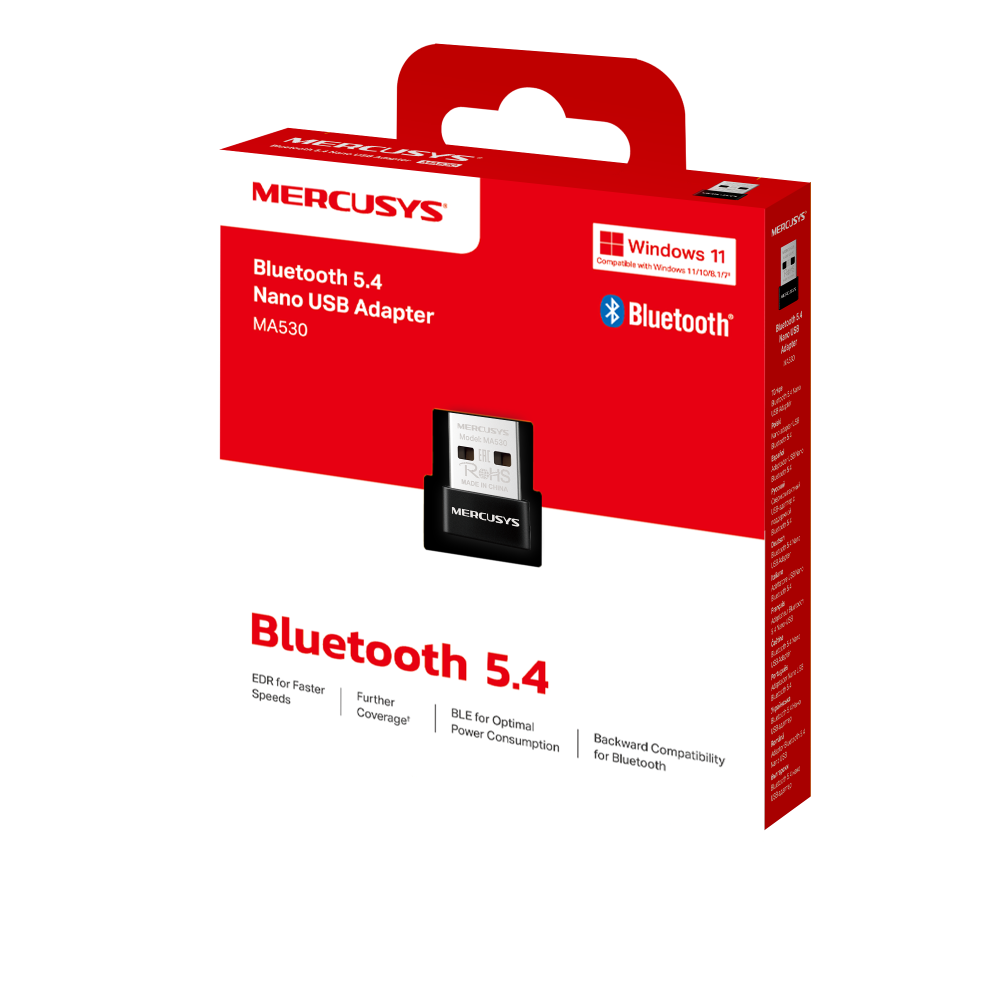 Adaptador Mercusys MA530 Nano USB Bluetooth 5.4 
