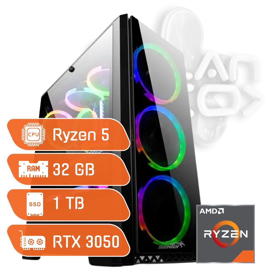 PC AMD Ryzen 5 5500 32 GB SSD 1 TB NVME RTX 3050