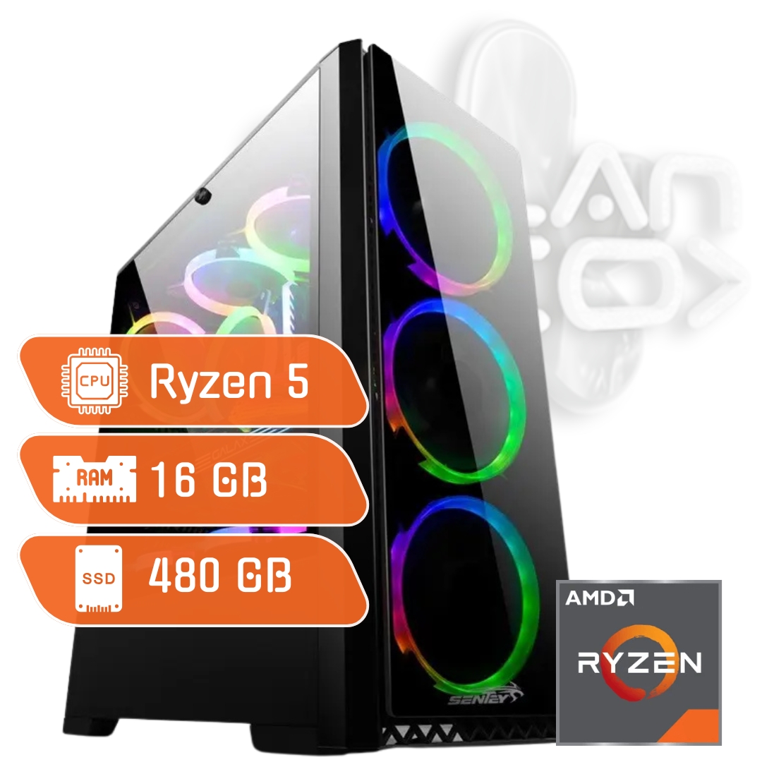PC AMD Ryzen 5 5600G 16 GB RGB SSD 480 NVME RX Vega