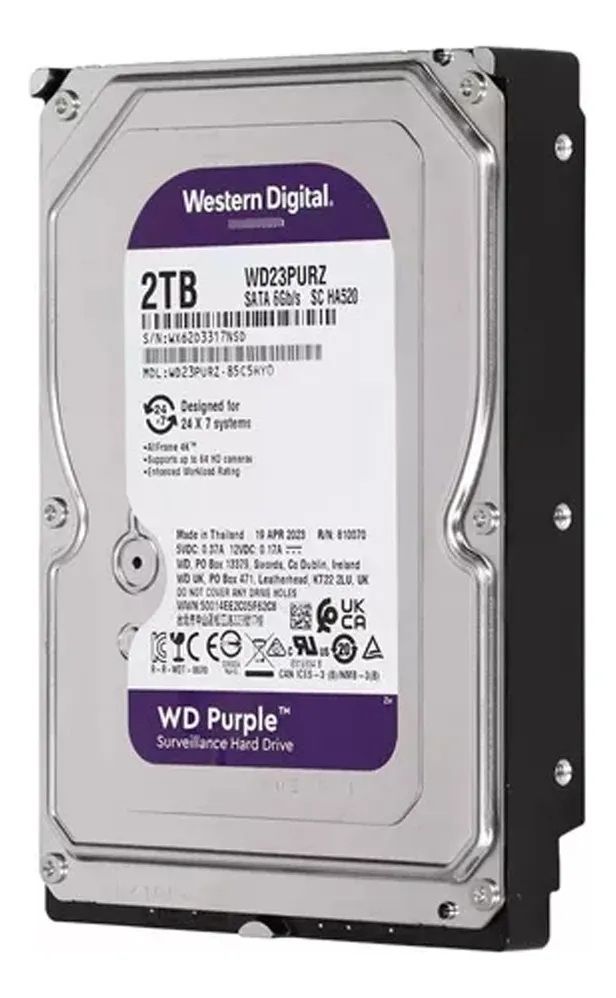 Disco Rigido 2 TB WD Purple SATA3 WD23PURZ videovigilancia
