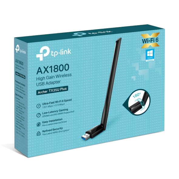 Placa WiFi USB AX1800 MBPS Archer TX35U PLUS doble banda alta ganancia