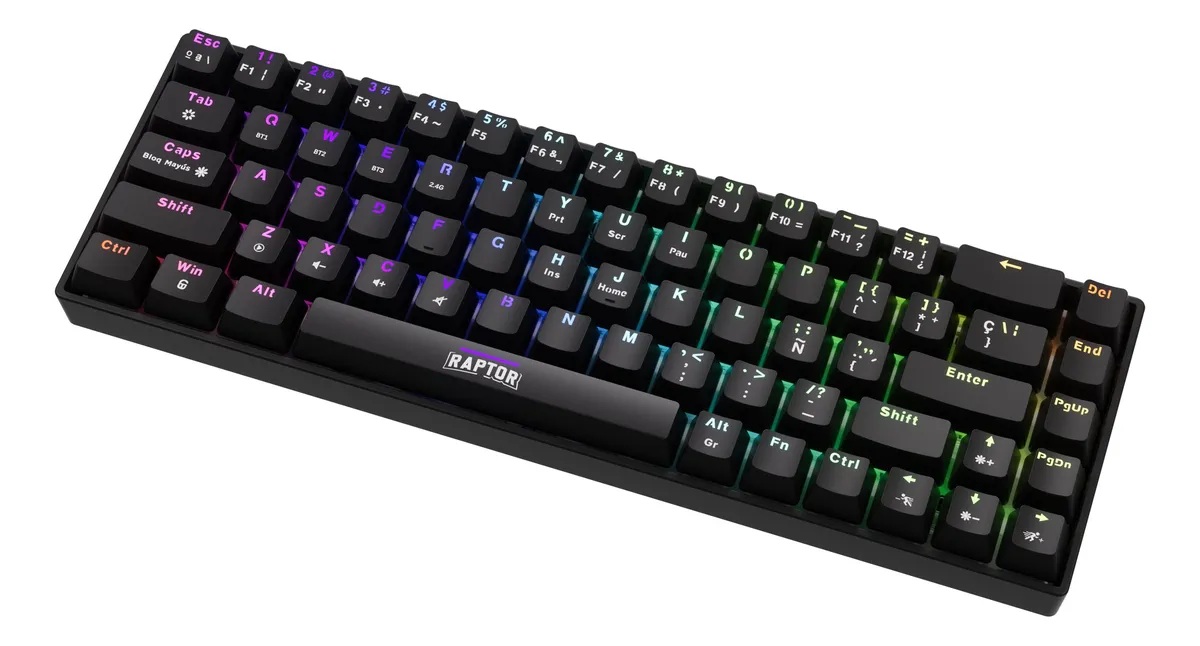 Teclado Raptor Fireclaw M68 Mecanico Outemu Red RGB Inalambrico